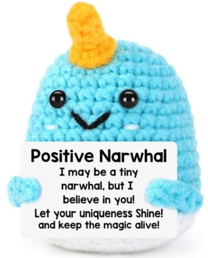 Narwal Knuffeltje met Kaartje – Positief Cadeautje met Boodschap