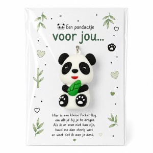 ocket Hug panda - Sleutelhanger met gelukspoppetje en kaartje