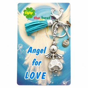 Geluksengel Sleutelhanger Love – Turquoise