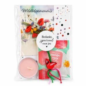 Klein Bedankje Speciaal Voor Jou met Wildbloemen & Flamingo