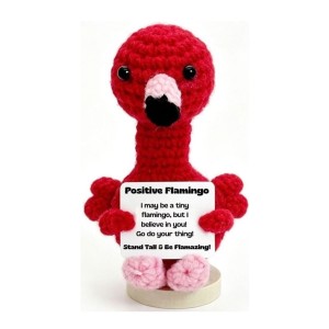 Positieve flamingo – klein afscheidscadeautje 8,5 cm